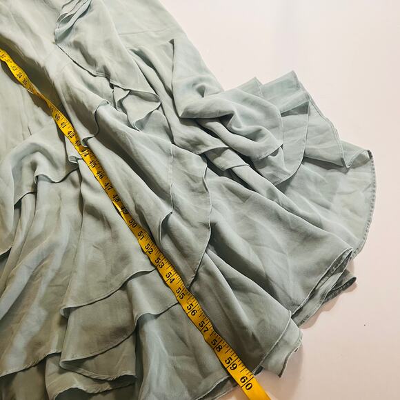 C/Meo Collective Be About You Ruffle Maxi Dress Size Large Sage Green - Picture 9 of 10